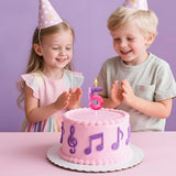 K-pop Pink Purple Number Birthday Candle – Trendy Cake Decoration for Themed Parties, Sparkly Gradient Cake Topper for Girls Birthday Party Decoration for Teens（Number 5）