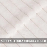 Aegero Pack of 2 Faux Fur Christmas Throw Pillow Covers 18x18 Inch, Soft Plush Striped Neutral Couch Pillow Cover, with Velvet Back Modern Home Decor for Sofa Living Room Couch Bed Cream White