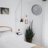 HZDHCLH Grey Wall Clock 12 Inch Silent Non Ticking Clock for Living Room Bedroom Kitchen Office Decor