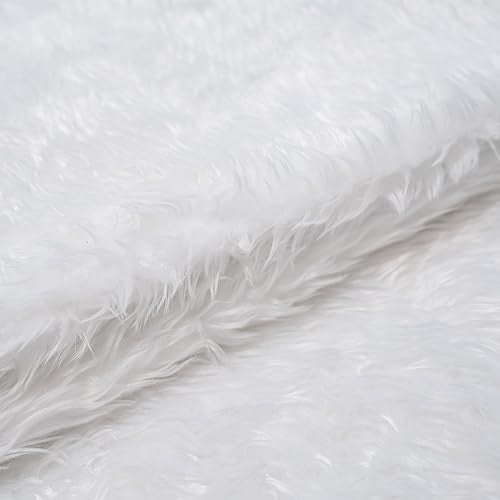 Christmas Tree Skirt Decoration 15" Mini Plush White Faux Fur Xmas Tree Skirt Decorations for Christmas Party Holiday Deco