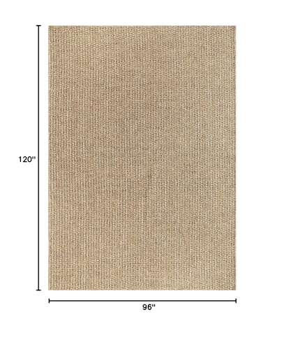 Luul Home Easy Jute Rugs 8x10 Natural Color Living Room Indoor Outdoor Area Rug for Patio Farmhouse and Kitchen Rug High Traffic Easy to Clean Washable Solid Boho Woven Design Outside Carpet (8 x 10)