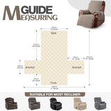 KinCam 100% Waterproof Recliner Chair Cover, Reclining Couch Covers for Pets, Dogs, Recliner Couch Slipcover Furniture Protector with Elastic Straps for Kids(23.6", Taupe)
