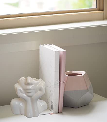 Face Vase Unique Ceramic Vase for Room,Office,Home Decor,White,A