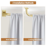 ZYRW Gold Curtain Rod, Room Darkening Rods for Windows 28 to 48 Inches(2.3-4Ft), Wrap Around Curtain Rods, Heavy Duty Blackout Drapery, Modern Decorative Window Treatment Rod, Gold