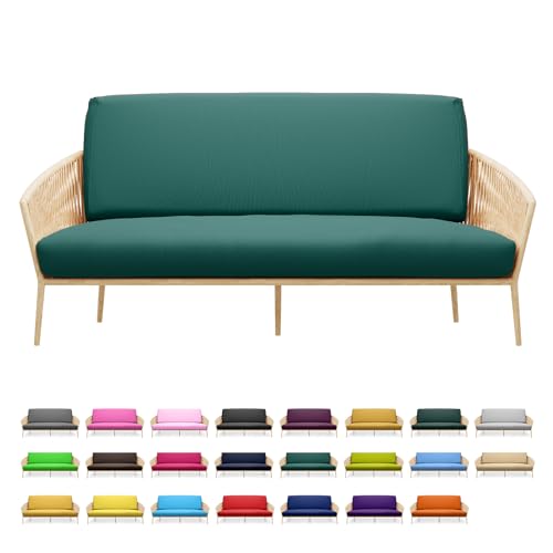Magshion Futon Cover Slipcover with Elastic Bottom Thick Sofa Bed Furniture Protector Covers for Washable Twin Size 39"x75"x6" Teal Green