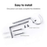 IHRDNNR Curtain Rod Holders Heavy Duty Adjustable Rod Brackets for 7/8 or 1 Inch Rods, Set of 3 (White)