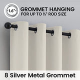 SimpleHome 100% Blackout Curtains for Bedroom,Thermal Insulated Grommet Window Drapes Room Darkening Cream Curtains for Living Room with Black Back,52 x 84 Inch,2 Panels