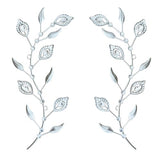 sxnzequnze 2 Set Metal Tree Leaf Wall Art for Home Decor Living Room Bedroom Dining Room Bling Rhinestone, 3D, Iron Branch Hanging Leaf Sculpture Art Pieces -Silver 16.5in*6.7in