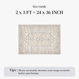 2x3 Washable Area Rug: Non-Slip Soft Vintage Entryway Door Mat