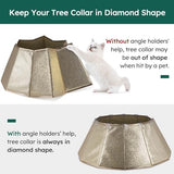 HarcoHome Dazzling Christmas Tree Collar, 26" D Foldable Crystal Christmas Tree Base Cover, Handmade Skirt for Xmas Decoration (Rose Gold, Diamond)