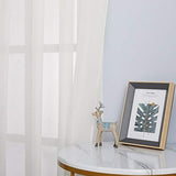 NICETOWN Sheer Curtains for Bedroom Windows 84 inch Length, Grommet Casual Voile Sheer with Light Filter Window Treatments for Nursery/Living Room, Beige, Set of 2, 54" Wide