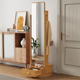 Full Body Mirror, Full-Length Mirror, Floor-to-Ceiling Mirror, Home Bedroom, rotatable Storage, Fitting Mirror with Hanger, Integrated Dressing Mirror,Bedroom Furniture