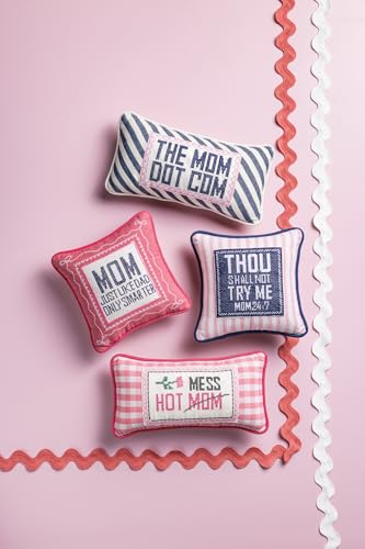 Mud Pie Pink Hot Mess Needlepoint Pillow