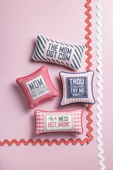 Mud Pie Pink Hot Mess Needlepoint Pillow