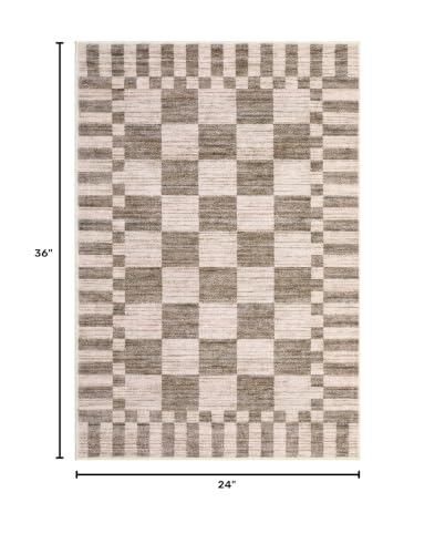 GarveeHome Checkered Washable 2x3 Rug Small Area Rugs Non-Slip for Entryway