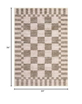 GarveeHome Checkered Washable 2x3 Rug Small Area Rugs Non-Slip for Entryway
