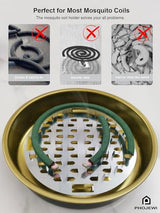 Mosquito Coil Holder, 2 Pack Metal Mosquito Repellent Coil Holder with Lid Emerald Portable Incense Coil Burner for Outdoor Camping Patio Party (Emerald)