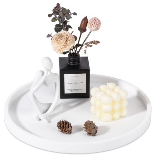 Silicone Bathroom Tray Coffee Table Decor Perfume Organizer, 12" White
