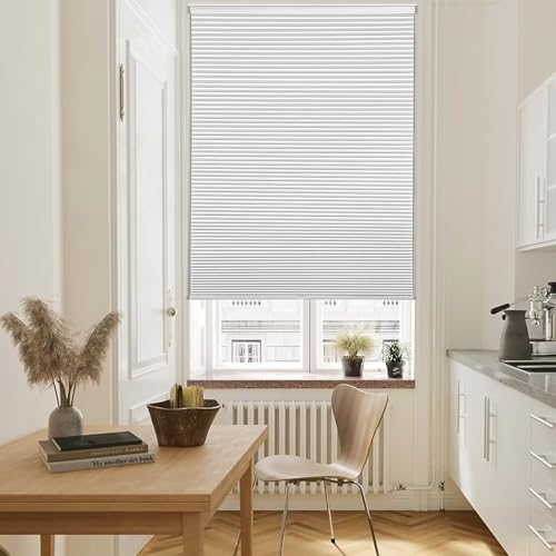 MYshade Cordless Blackout Cellular Shades, 1.5" Honeycomb Window Blinds for Bedroom & Nursery, Thermal Insulated, Noise Reducing, Privacy Shades, Inside or Outside Mount (35" W x 64" H, White)