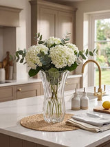 Celebrations by Mikasa Blossom Crystal Vase 12 Inch - Sculpted Flower Design for Fresh Bouquets, Home Decor, Centerpieces - Traditional and Contemporary Style