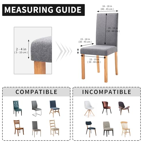 Easy-Going Dining Chair Covers Stretch Dining Room Chair Covers Set of 4, Parsons Chair Slipcovers for Dining Room, Ceremony, Banquet, Ivory