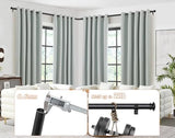 TONIAL Corner Curtain Rods, 32-86 Inch Center Rod for window, 3/4 Inch Side Rod for windows 20-82 Inch Decorative Drapery Rods with Small Cap Finial, Black
