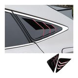 Compatible For Toyota Harrier Venza 2022 Car Rear Side Window Triangle Shutter Cover Trims Louver Decorative Sticker ABS Exterior Accessory(GlossyBlack Red Edge)