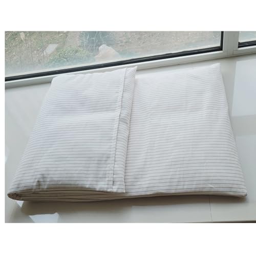 Thickened Canvas Japanese Floor Mattress Cover, Checked Plaid Futon Mattress Cover with Zipper Grid Printed Guest Sleeping Mat for Floor Futon Covers Slipcovers Washable,E,130x65cm