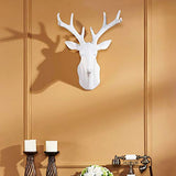 Notakia White Deer Head Wall Decor Deer Antlers Wall Sculpture Faux Taxidermy Wall Animal Head 19.69 x 11.81 x 15.75 inches