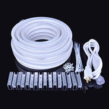 50FT/15M LED Neon Rope Lights, Blue AC110V-120V Neon Strip Light, 8x16mm Connectable Flexible Waterproof SMD2835 120LED/M Indoor Outdoor Light Strips, DIY Lighting Decoration