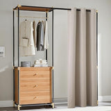 RYB HOME Blackout Doorway Curtain, Privacy Door Curtain for Closet, Thick Linen Thermal Insulated Room Darkening Grommets Drape for Front/Storage Room/Bedroom, Linen, W42 x L80, 1 Panel