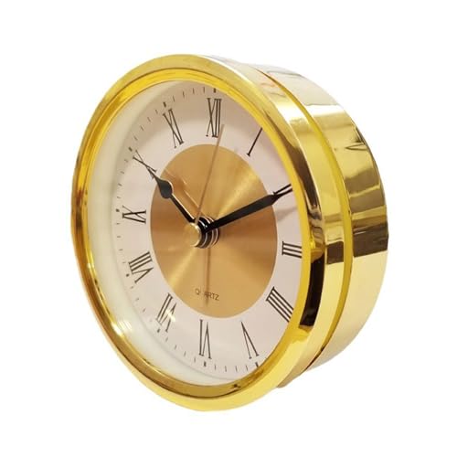 3.5in Round Clock Insert Gold/Silver Trim Perspective Clock for Decor Enthusiasts Exquisite Workmanship