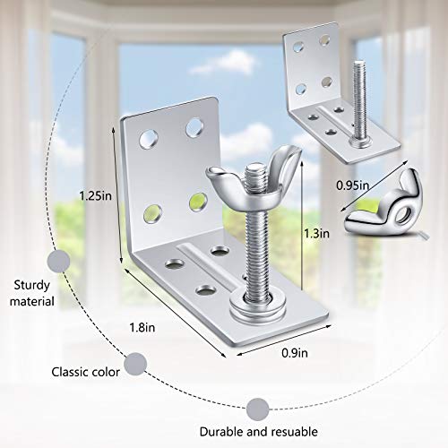 Jetec Roman Shade Wall l Bracket and Wingnut Ceiling or Wall Mount Brackets Mounting Installation L-mounts for Roman Shade Home Window Drapery Use(4 Pieces)