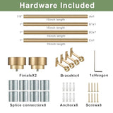 16-150 Inch Curtain rods, 1 Inch Diameter Splicing and Telescoping Structure Window Treatment Rods Set Adjustable Drapery Rods Heavy Duty Pole, Warm Gold
