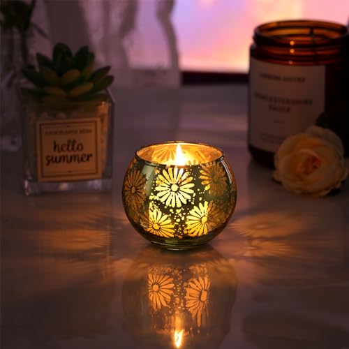 Green Mercury Glass Votive Candle Holders Set of 12