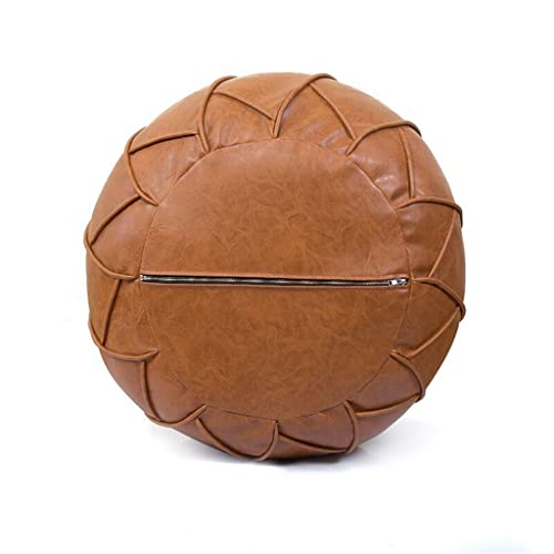 Retro Morocco PU Leather Pouf Home Tatami Decor Unstuffed Cushion Ottoman Sofa Living Room Footstool