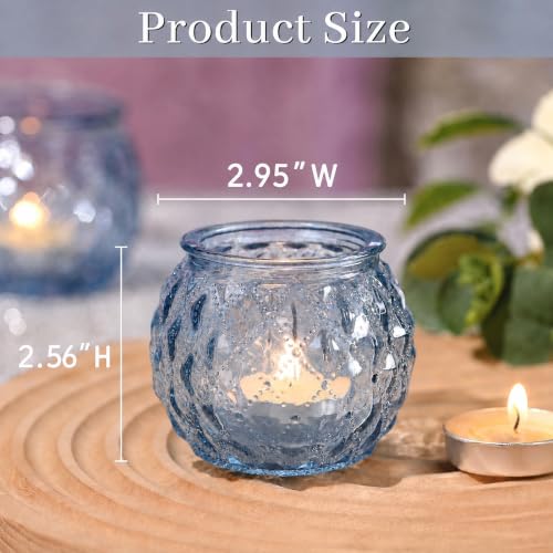 20 Pcs Blue Votive Candle Holder2.95"x2.56" Tea Light Candle Holder