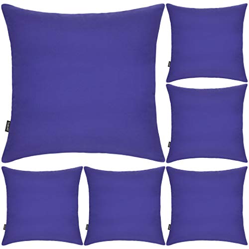 6 Pack Decorative 100% Cotton Pillow Covers Square Cushion Cover Solid Christmas DIY Throw Pillowcase for Home Bed Sofa Thanksgiving Day,Dark Blue,6 Pack-20" x 20"/50x50cm