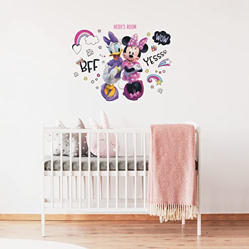 RoomMates Disney Minnie Mouse Giant Peel and Stick Wall Decals with Alphabet, 130 Decal Set, Vinyl, Removable Repositionable, No Sticky Residue, For Renters and Homeowners
