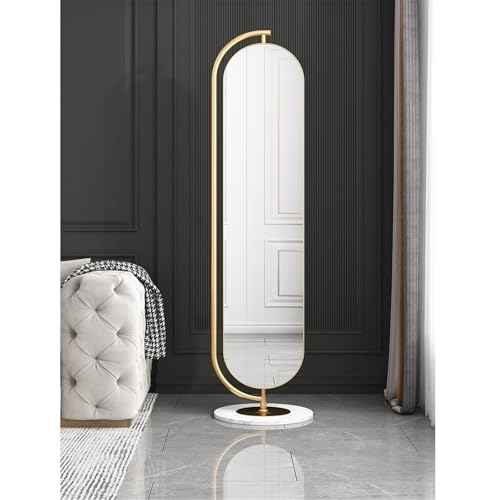Decorative Luxury Floor-Standing Bedroom Mirror Rotating with Storage Full-Length Dressing for Living Room