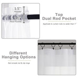 White Sheer Curtains 84 Inches Long 2 Panels Set for Bedroom Living Room, Soft Airy Light Filtering Modern Solid Rod Pocket Drapes Window Treatments, White, Each 42" W x 84" L
