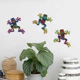 3 Pcs Metal Frog Decor Outdoor Wall Art Mexican Metal Frog Hanging Wall Sculpture Outside Garden Fence Patio Home Yard Art Decoration Gifts for Adults