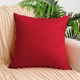 6 Pack Decorative 100% Cotton Pillow Covers Square Cushion Cover Solid DIY Halloween Throw Pillowcase for Home Sofa Bedroom,Red,6 Pack-14" x 14"/36x36cm (ONLY Covers, NOT Insert)