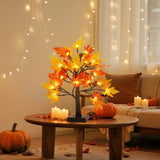 Cllayees Fall Decorations fo Home 2 Pack 18" Lighted Maple Tree | Timer, Thanksgiving Autumn Table Decor, For Office, Desk, Table Centerpiece, Bedroom