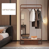 Standing Mirrors All Solid Wood Coat Rack, Floor-Standing, Bedroom, Home, Living Room, Clothes Rack, Dressing Mirror, One-in-One Full-Length Mirror, Clothes Rack(120CM)