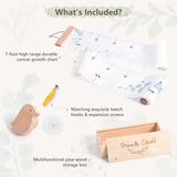 let's make Growth Chart for Wall 7 Ft Height Chart with Keepsake Box & Hook Waterproof Canvas Measure Wall Ruler Removable Neutral Nursery Wall Decor for Baby Kids Toddlers