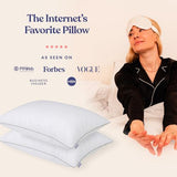 FluffCo Down Alternative Bed Pillows - Standard/Queen Size, Soft (2 Pack)