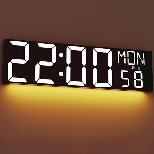 JALL 30" Extra Large Digital Wall Clock, Giant LED Wall Clock with Remote Control, Digital Clock with Jumbo Numbers for Living Room, Gym, Warehouse, Office, Home Decor, Plug-in, White