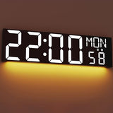 JALL 30" Extra Large Digital Wall Clock, Giant LED Wall Clock with Remote Control, Digital Clock with Jumbo Numbers for Living Room, Gym, Warehouse, Office, Home Decor, Plug-in, White