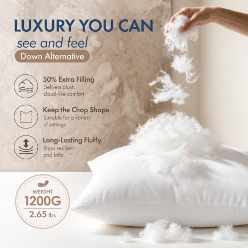 MIULEE 22x22 Inch Synthetic Down Alternative Pillow Insert